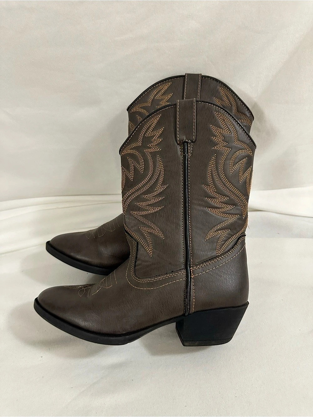 Kids Western Boots Brown & Black Girls US 4